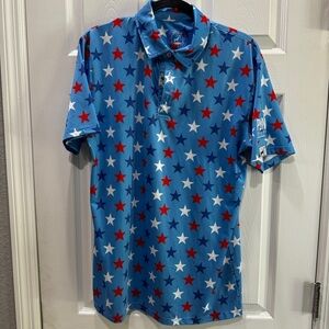 Red White and Blue golf shirt